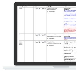Screenshot eines Logistikportals für einen großen Möbelfilialisten